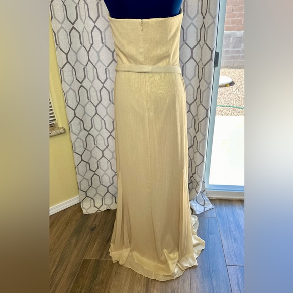 NEW! LAUREN RALPH LAUREN Gold Shimmer Strapless Evening Dress Gown - Picture 10 of 15